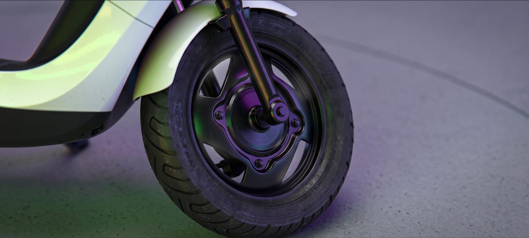 Front wheel and fork